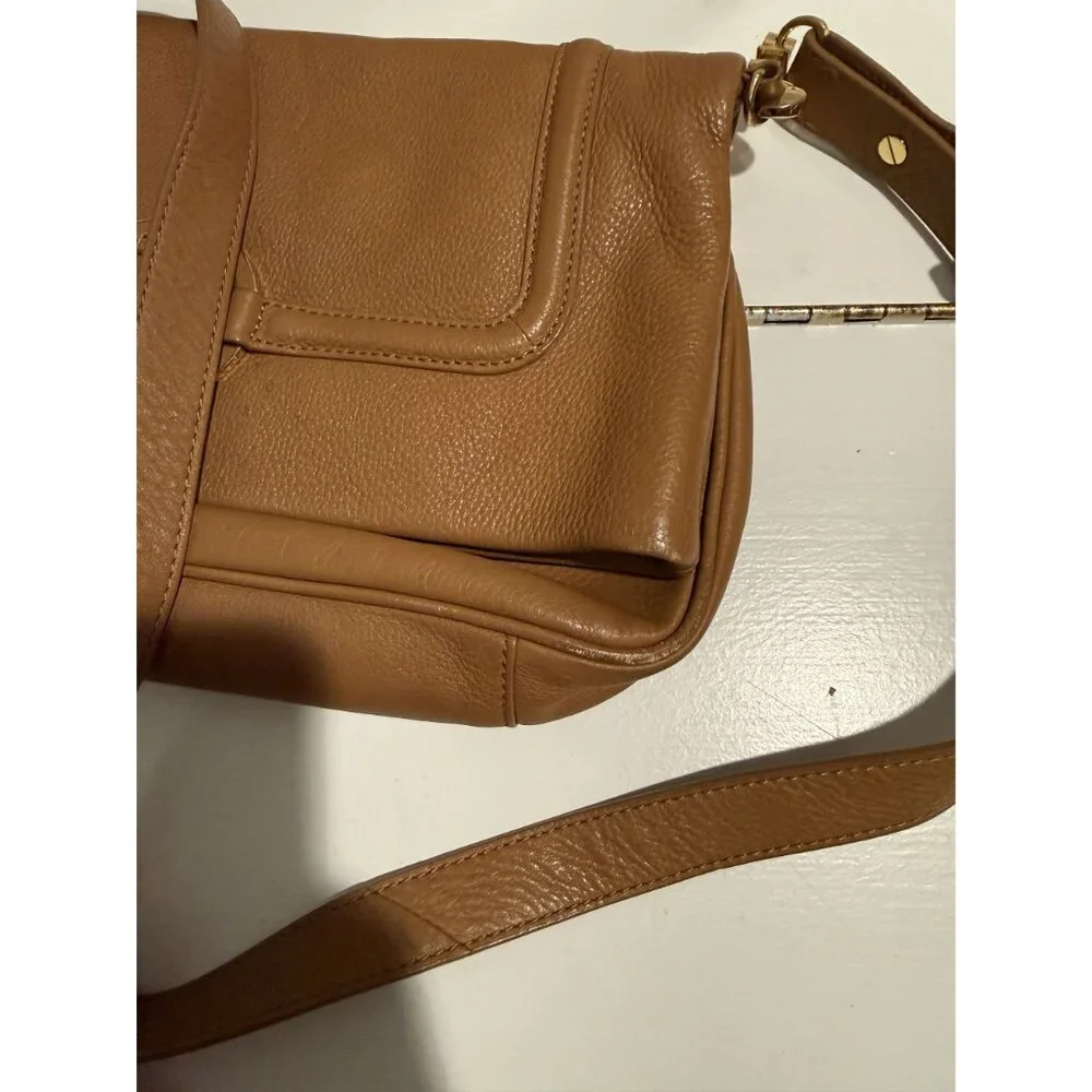 Tory Birch Amanda Crossbody Foldover Bag Tan Leather $425 [jb] - Picture 5 of 9